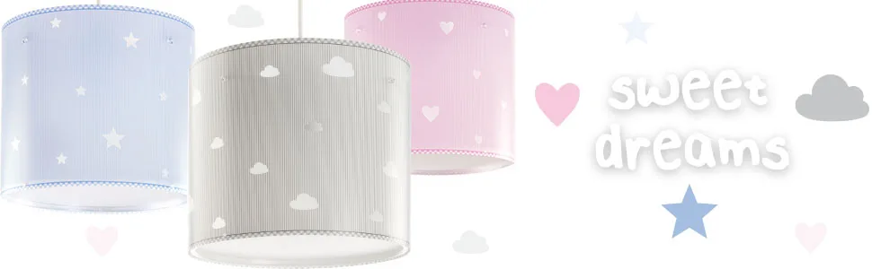 Dalber 62012S hanging lamp Sweat Dreams pink - Kinderlampen, Kinderlampen, Mädchenlampe, Kinderlampe, Dalber