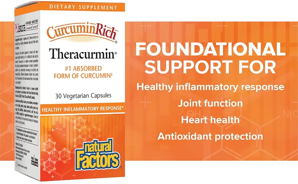 Natural Factors CurcuminRich Theracurmin 30 Vegetarian Capsules - Theracurmin
