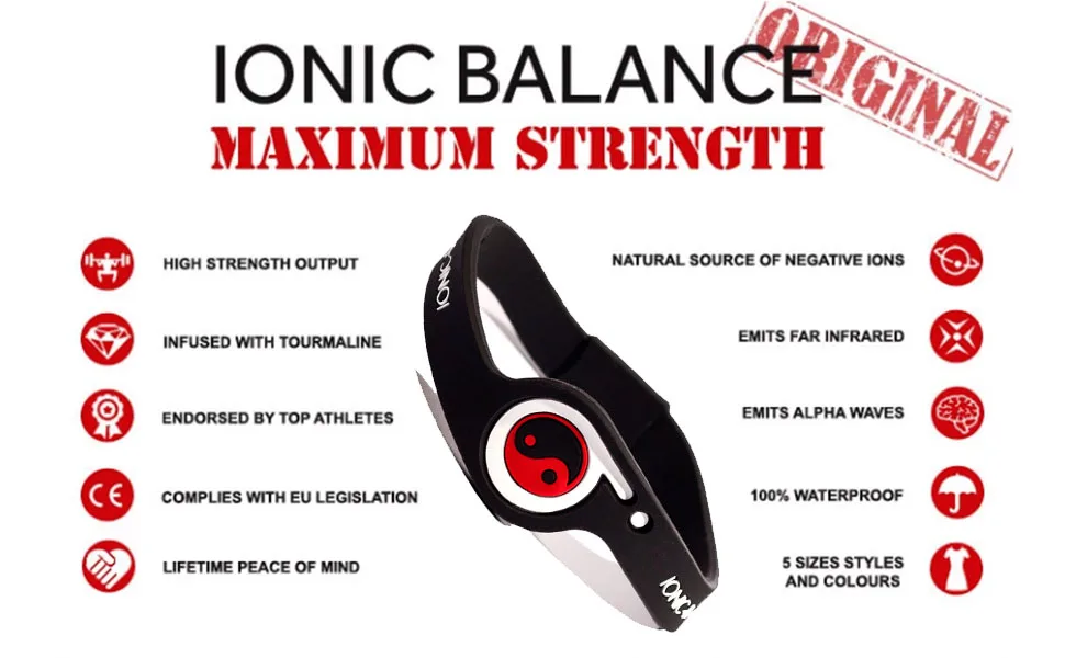 Official Ion Bracelet with MK2 Technology Large - 20.5 cm/8.1 inches Green / White - Ionic Balance MK2 Series