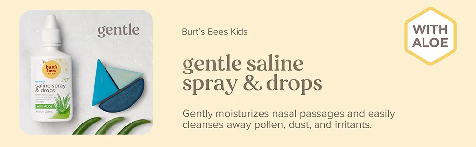 Burt's Bees Kids Gentle Saline Spray & Drops with Aloe 1.5 fl oz (44 ml) - SALINE SPRAY AND DROPS