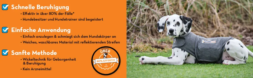 Thundershirt: Calming Vest for Dogs - Grey - Size MM Jacket Only - Vorteile von Thundershirt