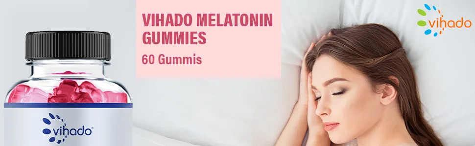Vihado melatonin rubber - so tasty and soft high dose without added sugar vegan - better there with vitamin D3 K2 passion flower and chamomile 60 rubber - melatonin gummies melatonin einschlafspray melatonin hochdosiert beruhigungsmittel