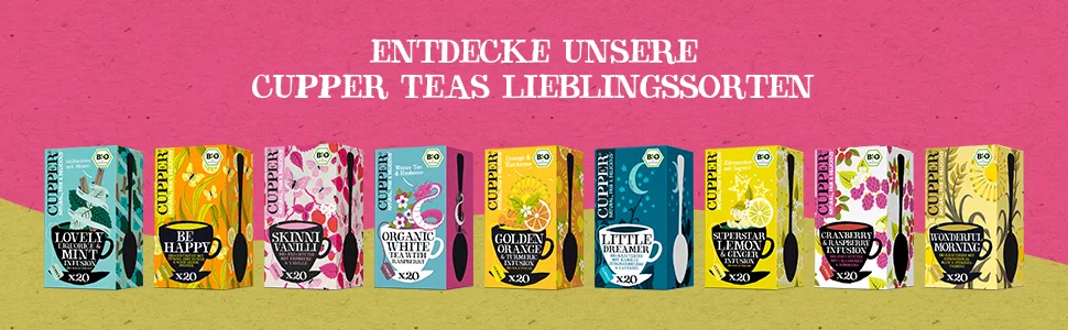 Cupper organic tea gift set tea set Easter gift Mother's Day selection box collection of selected organic teas (1 box 45 tea bags) - Cupper Bio Tee Geschenkset, Tee Set, Geschenk Valentinstag, Weihnachten, Geburtstag, Muttertag