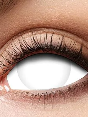 Eyecatcher 84092841.e09 - Colored Sclera Contact Lenses 1 Pair for 6 Months White Carnival Mardi Gras Halloween - Mini Sclera Farblinse 6 Monate