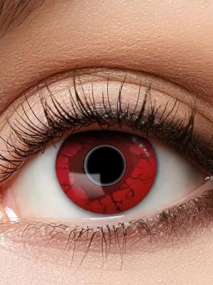 Eyecatcher 84115141.979 - Colored contact lenses 1 pair for 12 months red carnival Mardi Gras Halloween - Jahreslinsen