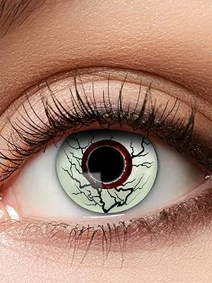 Eyecatcher 84115141.977 - Colored contact lenses 1 pair for 12 months black white carnival Halloween - Jahreslinsen