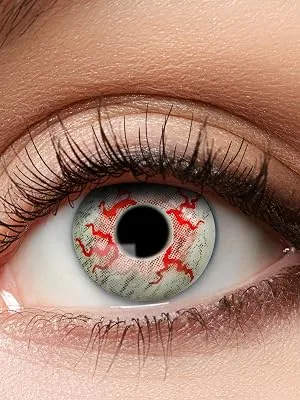 Eyecatcher 84115141.975 - Colored contact lenses 1 pair for 12 months red carnival Mardi Gras Halloween - Jahreslinsen