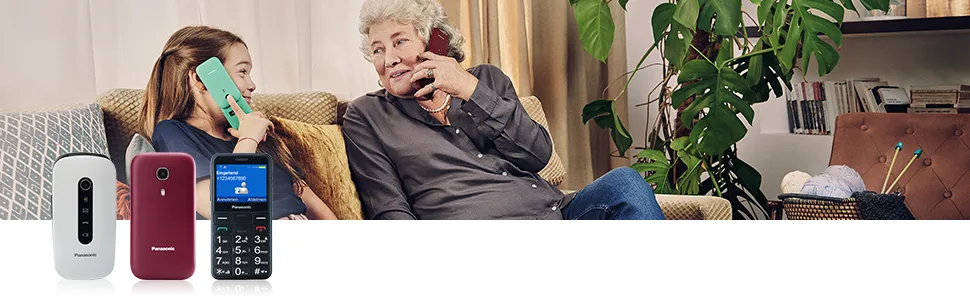 Panasonic KX-TU446EXG Senior cell phone without a contract (SOS emergency call button shockproof language amplifier large separate keys large font and number display) gray gray single - Telefone