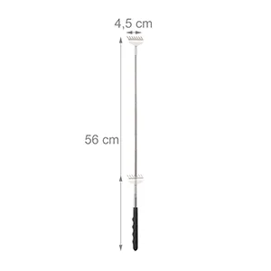 Relaxdays telescopic back scratcher extendable scratching hand for back soft handle 20 to 56 cm long stainless steel silver 1 piece - Kratzer für Rücken