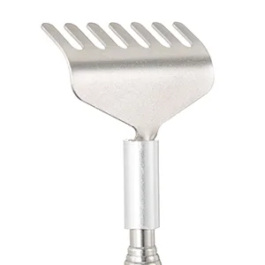 Relaxdays telescopic back scratcher extendable scratching hand for back soft handle 20 to 56 cm long stainless steel silver 1 piece - Teleskop Rückenkratzer