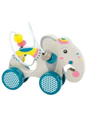 Small foot sliding animal with motor loop Jungle made of FSC 100%-certified wood from 12 months 11088 orange motor loop elephant - ElefantJungle_Bild_01
