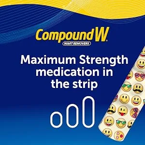 Compound W Wart Remover One Step Strips Maximum Strength For Kids Ages 3+ 10 Medicated Strips - Compound W