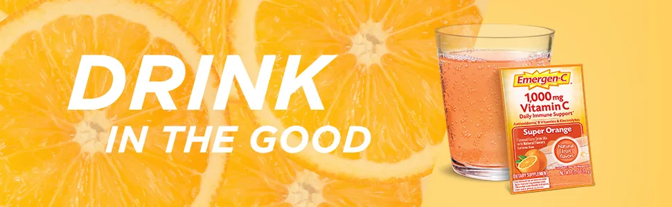 Emergen-C Vitamin C Flavored Fizzy Drink Mix Raspberry 1000 mg 30 Packets 0.32 oz (9.1 g) Each - Drink in the good