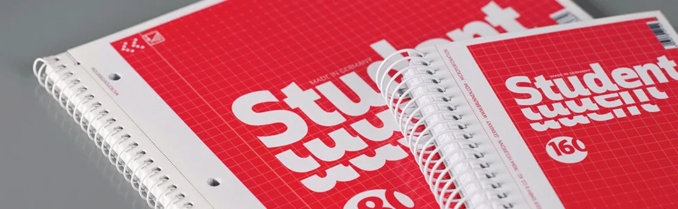 Fountain notepad / college block student premium 4-fold-punched (refined cover sheet with metallic effect A4 linned 90 g / m 80 sheet) A4 lines single - Collegeblock_970x300