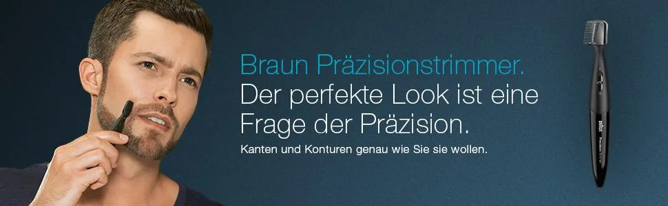 Braun Beard Trimmer Men / Beard Trimmer 2 trimming attachments for flexible precise trimming PT5010 black precision trimmer - Braun PT5010 Präzisionstrimmer - Präzises Bartstutzen