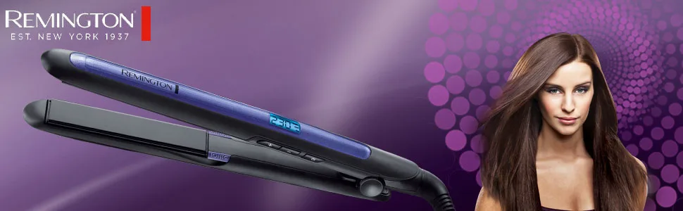 iron three-time ion technology: Less frizz & static charging Pro-ion (ultra-turmalin ceramic coating LCD display 150-230 C Temp. - Remington