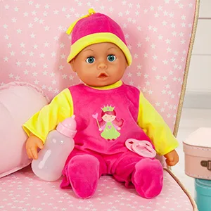 Bayer Design 93806AA baby doll interactive talking doll soft body pacifier bottle 38 cm - First Words Baby