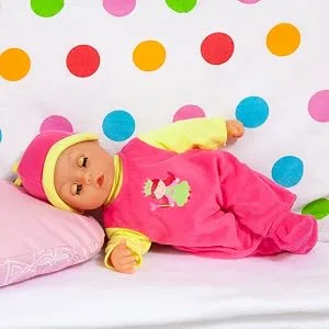 Bayer Design 93806AA baby doll interactive talking doll soft body pacifier bottle 38 cm - First Words Baby sleeping
