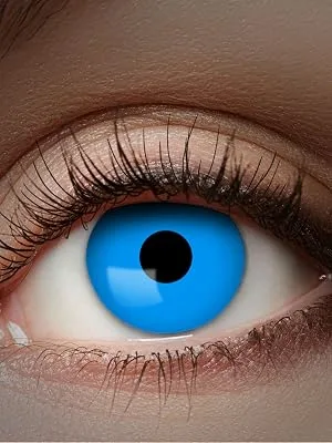 Eyecatcher 84027541-059 - Colored UV contact lenses 1 pair for 12 months glowing blue carnival Mardi Gras Halloween - UV-Jahreslinse