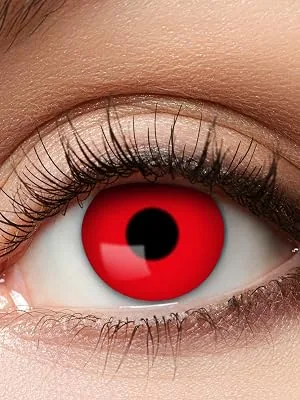 Eyecatcher 84063141-597 - Colored contact lenses 1 pair for 12 months red carnival Mardi Gras Halloween red devil - linse