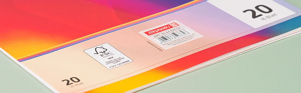 Brunnen 104490323 Exercise book A4 (16 sheets lined with margin grade 3) Single - Header