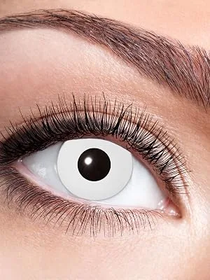 Eyecatcher 84063141-596 - Colored contact lenses 1 pair for 12 months white Halloween carnival Mardi Gras white zombie - linse