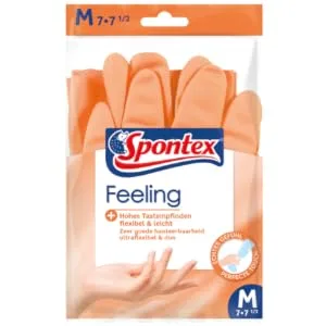 Spontex Feeling Household gloves for all sensitive cleaning and maintenance work in the household high tapping size M (12 x 1 pair) m (12 pairs) - Packshot