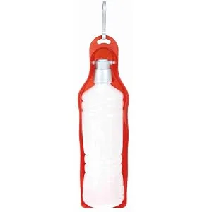Trixie 2461 bottle with drinking bowl plastic 0.5 l red 500 ml - 2459