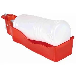 Trixie 2461 bottle with drinking bowl plastic 0.5 l red 500 ml - 2459