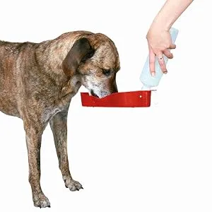 Trixie 2461 bottle with drinking bowl plastic 0.5 l red 500 ml - 2459