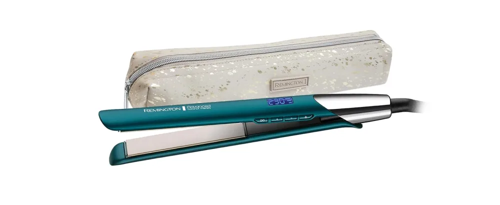iron Advanced Coconut Therapy (high-quality ceramic coating enriched with coconut & UV filter integrated sensor) LCD display hair straightener S8648 Amazon exclusive Hair smoothing single - S8648 mit Tasche auf Weiß