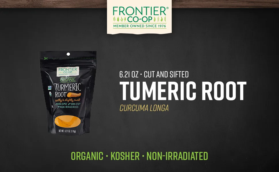Frontier Co-op Organic Turmeric Root 6.21 oz (176 g) - Organic Ground Turmeric Root