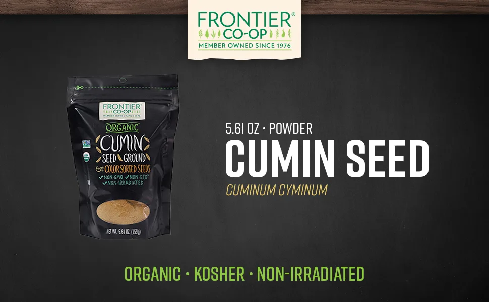 Frontier Co-op Organic Cumin Seed Ground 5.61 oz (159 g) - Organic Ground Cumin Seed