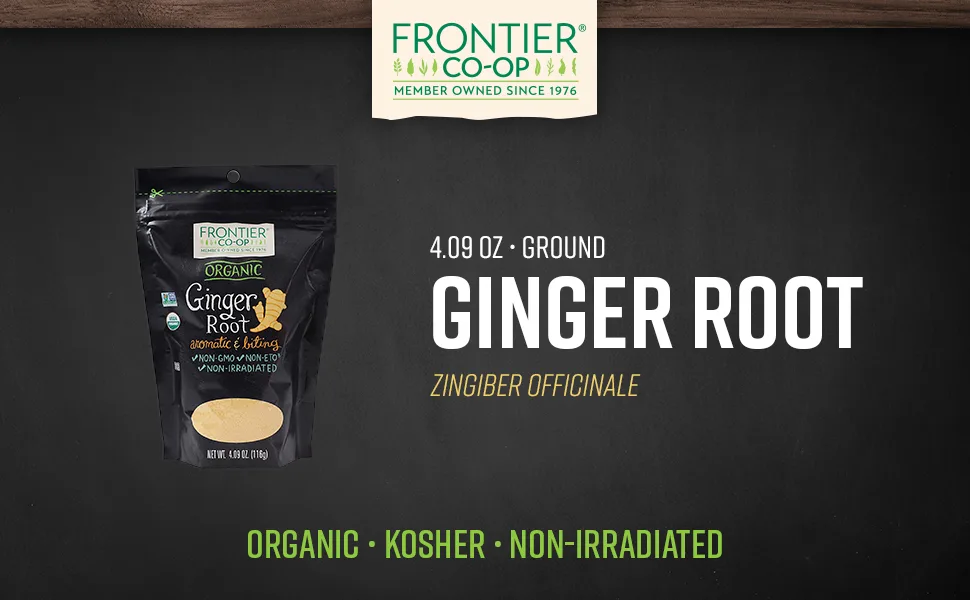 Frontier Co-op Organic Ginger Root 4.09 oz (116 g) - Organic Ginger Root