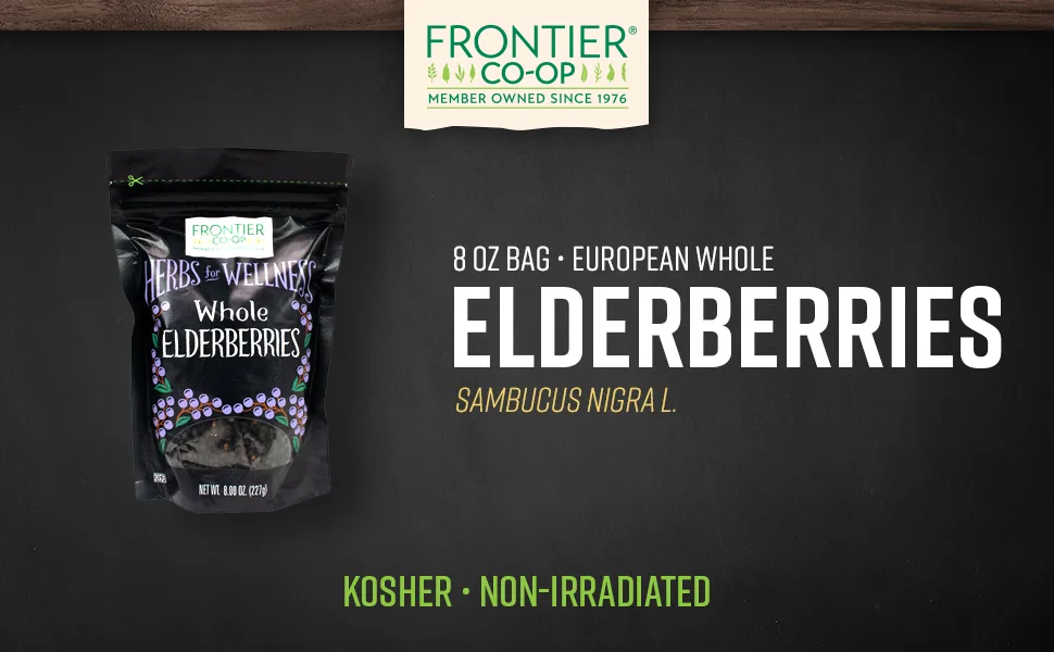 Frontier Co-op Whole Elderberries 8 oz (227 g) - Frontier Elderberries