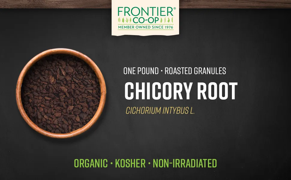 Frontier Co-op Organic Roasted Chicory Root 11.99 oz (340 g) - Frontier Co-op Chicory Root Roasted Granules, Organic