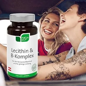 Nicapur Lecithin & B Complex I Sonnenflumen-Lecithin + all 8 B vitamins |For nerves & mental performance |With all 8 B vitamins i 60 capsules - NICApur Lecithin & B-Komplex