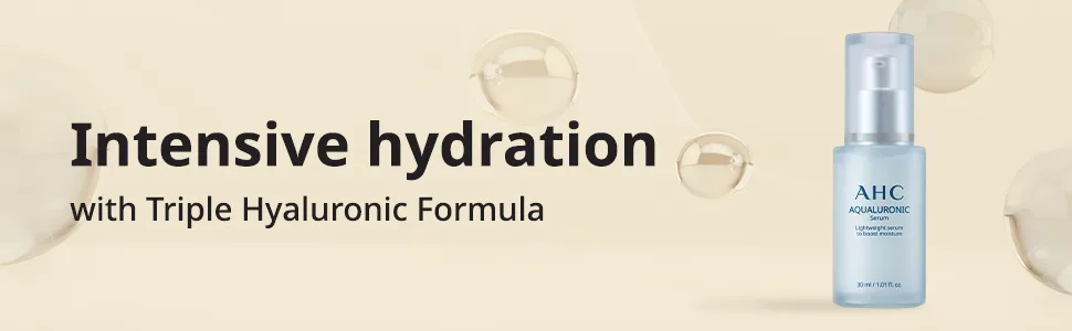 AHC Aqualuronic Serum 1.01 fl oz (30 ml) - Intensive hydration with Triple Hyaluronic Formula