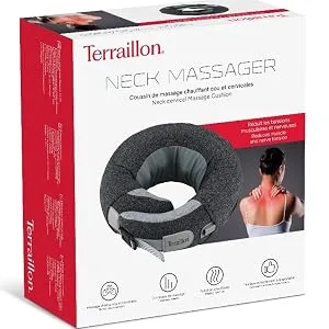 Terraillon- neck massage neck and neck massage cushion relaxing stress reduction 3 massage speeds 2 directional directions heating option adjustable belt USB-C - Packaging Neck Massager