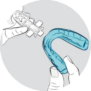 Dr. Brux - Premium night guard individually adjustable - against grinding bruxism and CMD - Dr. Brux Anpassung Schritt 1