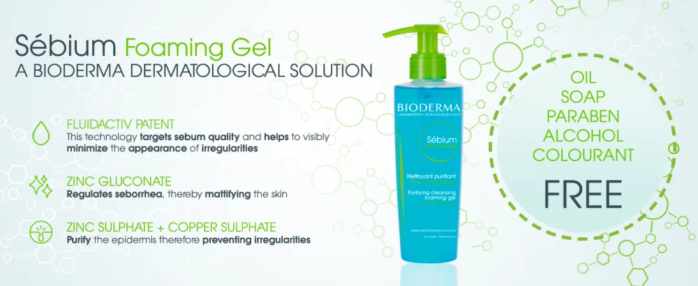 Bioderma Sebium Purifying Cleansing Foaming Gel 6.67 fl oz (200 ml) - sebium