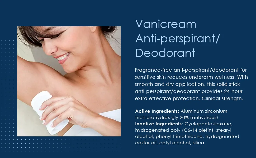Vanicream Anti-Perspirant/Deodorant For Sensitive Skin Fragrance Free 2.25 oz (64 g) - APDO