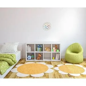 Hama children's wall clock for learning the time (without ticking learning dial with 30 cm low -noise analog wall clock for children learning watch children's watch) white - Kinderlernuhr