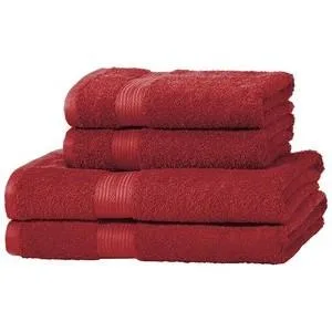 Amazon Basics 4-Piece Fade-Resistant Towel Set 2 Bath Towels and 2 Hand Towels Red 100% Cotton 500g/m  - product information 1