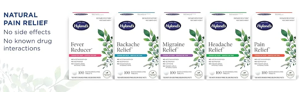 Hyland's Backache Relief 100 Quick-Dissolving Tablets - Pain Relief Collection