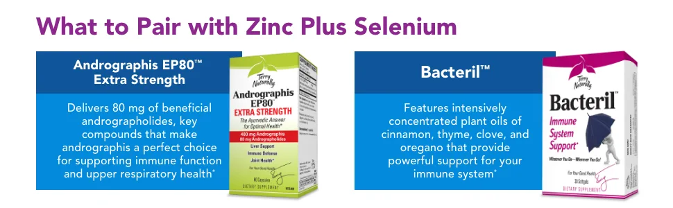 Terry Naturally Zinc Plus Selenium 60 Vegan Capsules - Terry Naturally