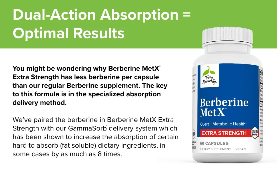 Terry Naturally Berberine MetX Ultra Absorption 60 Capsules - Terry Naturally