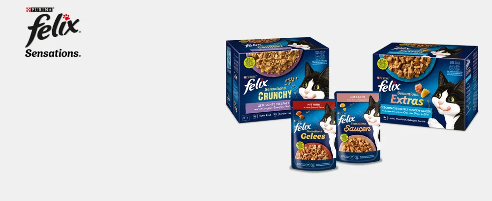 FELIX Nibble Mix Original & Beach Fun cat snack with different varieties Mixtray 2x(8x60g) - FELIX Katzenfutter nass