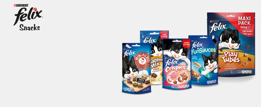 FELIX Nibble Mix Original & Beach Fun cat snack with different varieties Mixtray 2x(8x60g) - FELIX Katzensnacks und Katzenleckerlis
