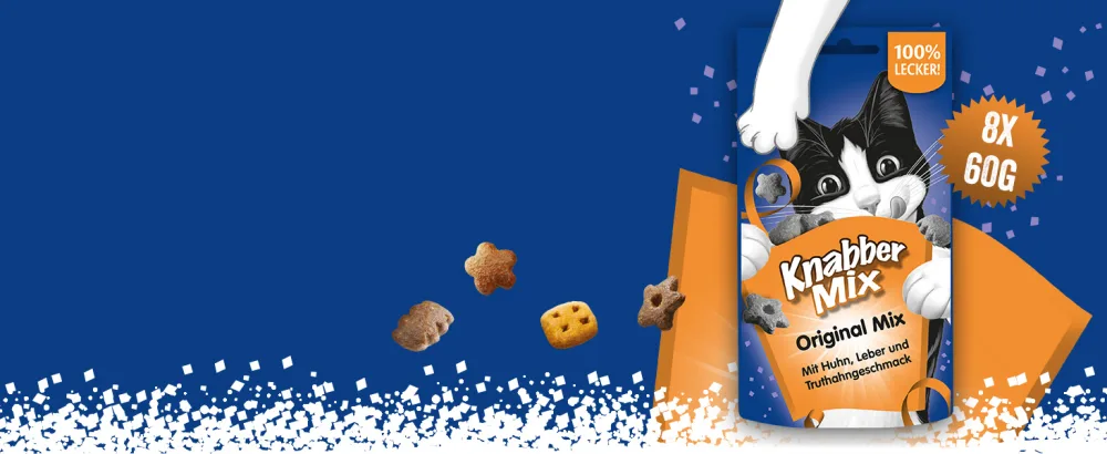 FELIX Nibble Mix Original & Beach Fun cat snack with different varieties Mixtray 2x(8x60g) - FELIX Knabbermix Original - achtfacher Knabberspaß in fleischigen Geschmacksrichtungen